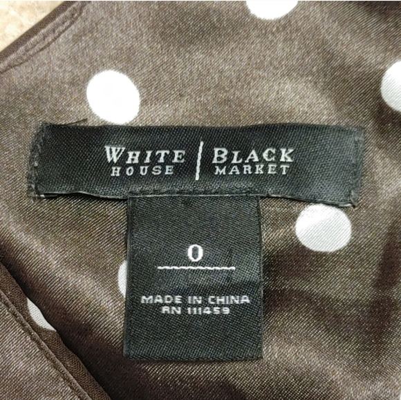 WHBM Chocolate Polka Dot Dress - Brown and White - Size 0 - Picture 5 of 5